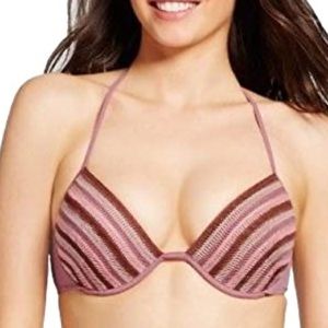 Shade & Shore Mauve Crochet Bikini Top Size 38C